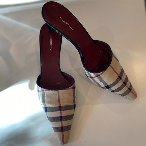BURBERRY Nova Check Pointed Toe Mules - Picture 5 of 6